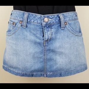 Free People Denim Button Fly Mini Skirt, 6